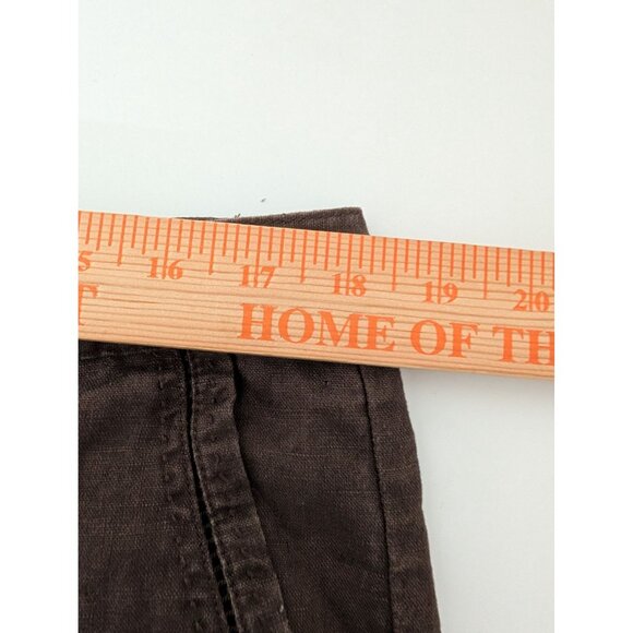Eddie Bauer 100% Linen Pants Womens Size 14 Brown Casual Straight Leg Pockets - Picture 9 of 12